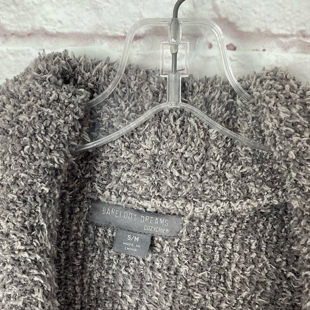 Barefoot Dreams Cozy Chic Knit Cocoon Gray Fuzzy Comfy Cardigan Size S/M - Picture 4 of 6
